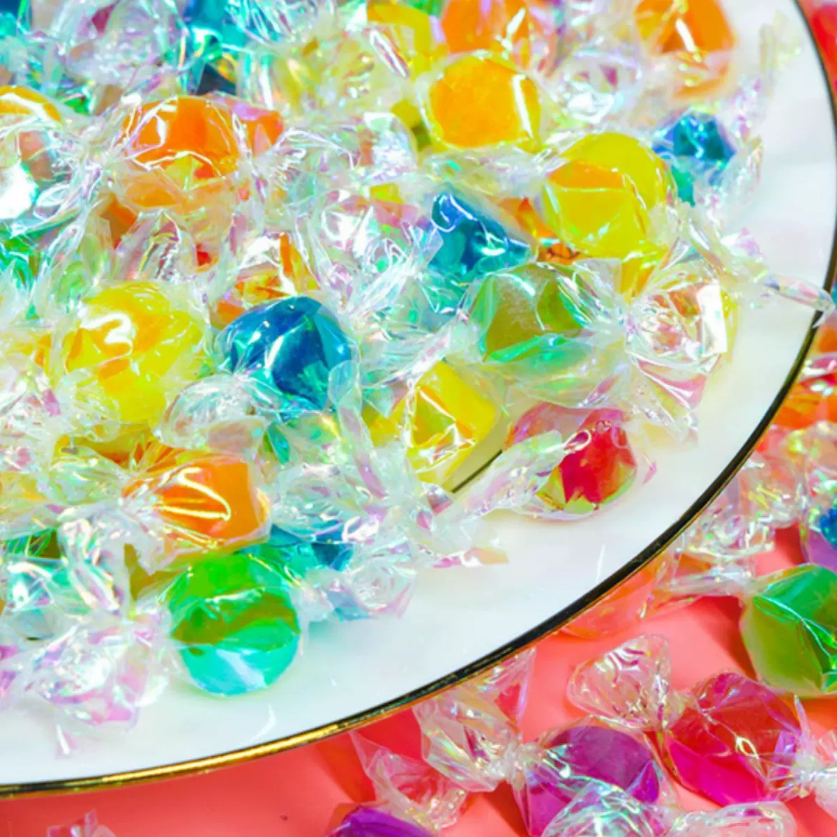 新祺千纸鹤水果糖透明纸炫彩可爱小糖果高颜值网红创意迷你小硬糖