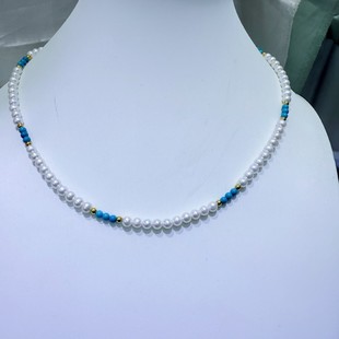 Zhuji Freshwater Pearl Necklace 4-5mm Nearly Round and Almost Flawless Aurora Versatile Necklace Summer New Retro Style