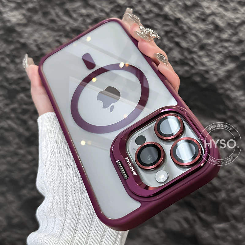 Чехол для телефона Apple iPhone 11–17 совместимый, невидимый кронштейн с магнитной фиксацией, защита от падений