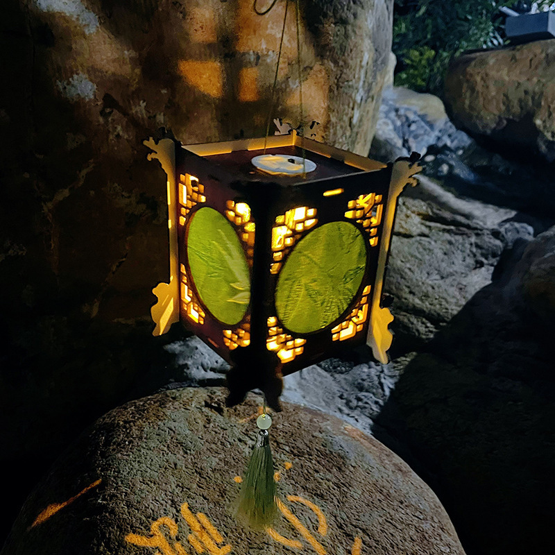 中秋节diy灯笼宋织锦花灯手工材料包儿童古风手提发光花灯材料包|undefined