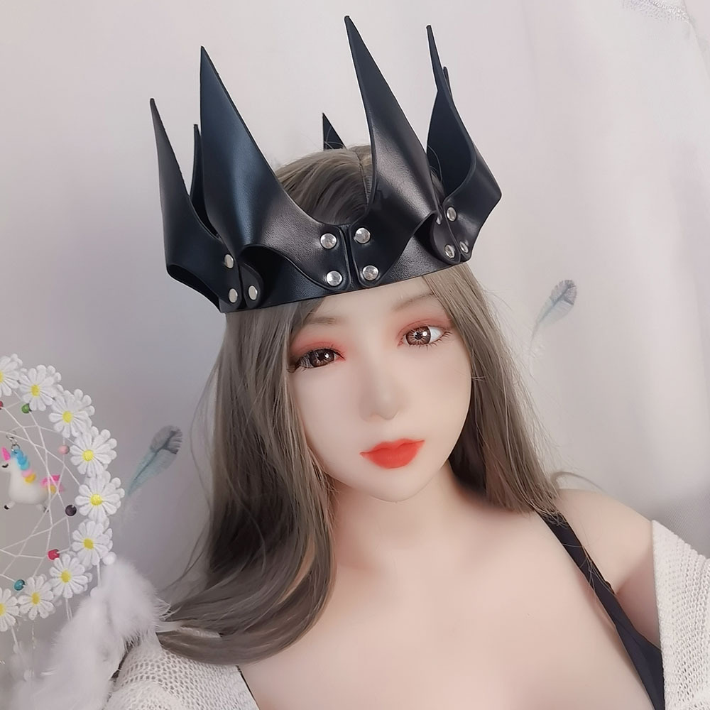 Juguetes sexuales para adultos transfronterizos de cuero reina tocado máscara coqueteo cos juguetes alternativos sexy tentación corona