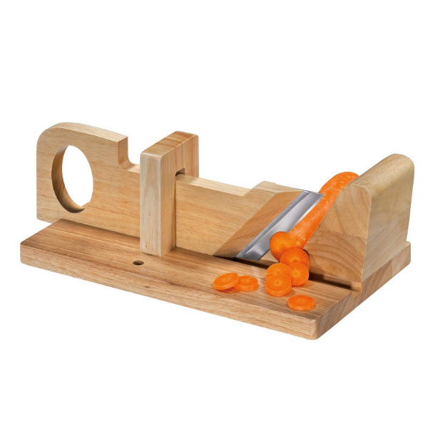 Corte de jamón de madera manual Push-Pull cuchillo de corte de perro caliente cortadora de carne corte de salchicha