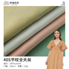 春夏新款40S平纹全天丝面料 女装透气连衣裙衬衫面料莱赛尔梭织布