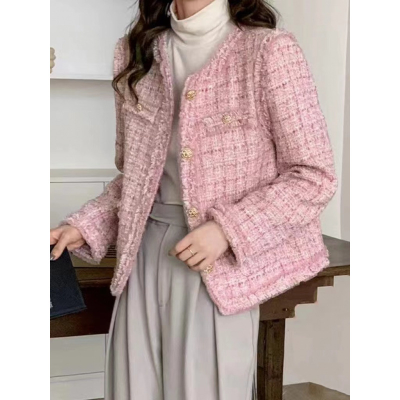 2024 New Style Chanel Style Coat Women's Autumn and Winter New French Style Elegant Socialite Tweed Short Down Top
