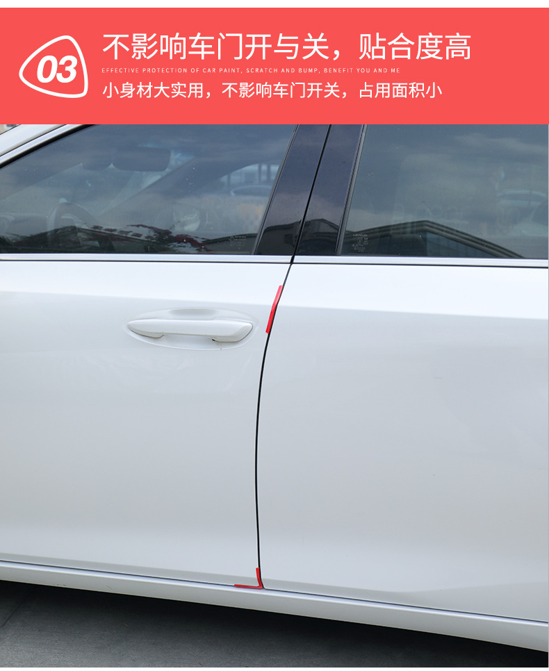 Automotive Universal Silicone Anti-collision Strip Door Corner Guard Edge Hanging Sticker Right Angle Sticker Car Exterior Anti-scratch Anti-collision Artifact