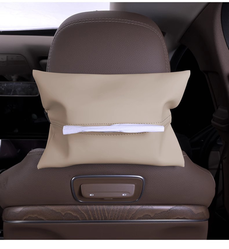 Car Tissue Box, In-Car Tissue Holder, Car Tissue Dispenser, Hanging Type, High-End Feel, Car Armrest Box, Car Hanging Bag