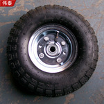 跨境3.50-4镀锌轮毂货仓车工具车充气轮10寸手推车橡胶充气轮胎