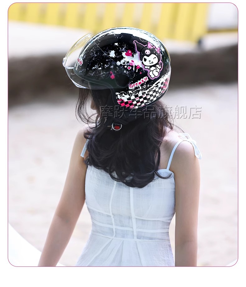 Maiska Strawberry Bear Half Helmet Cycling Electric Bicycle Summer 3/4 Motorcycle Helmet Female Marvel Joint