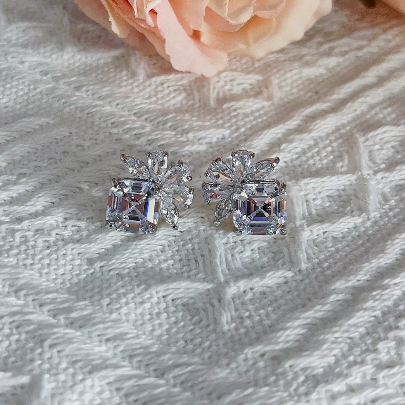 1 Paire Glamour Géométrique Incruster Le Cuivre Zircon Boucles D'oreilles display picture 6