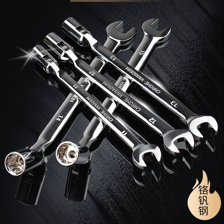 Исключенный гаечный ключ двойного назначения с подвижной головкой