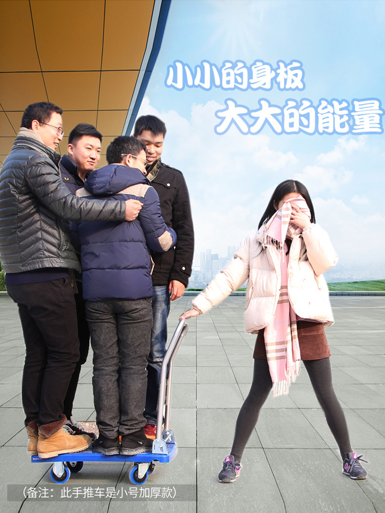 小推车拉货手推车搬运车平板车拖车折叠快递家用手拉车便携购物车