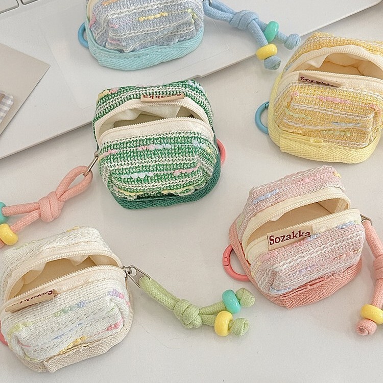 410312 Xiaoxiangfeng Cute Portable Suitable for Apple Wireless Bluetooth Headphone Protective Cover Storage Soft Cloth Case