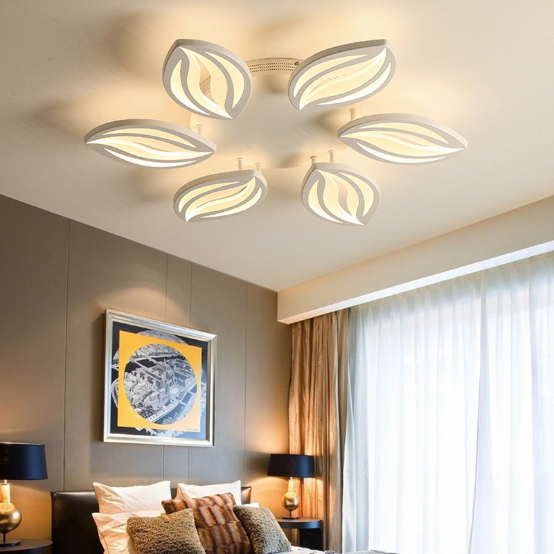 Comercio exterior 110V lámpara de techo de sala de estar moderna y simple lámpara de comedor acrílico LED lámpara de dormitorio en forma de pétalos