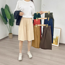 棉麻短裤女夏季宽松高腰休闲阔腿裤女亚麻裤百搭直筒五分裤子工厂