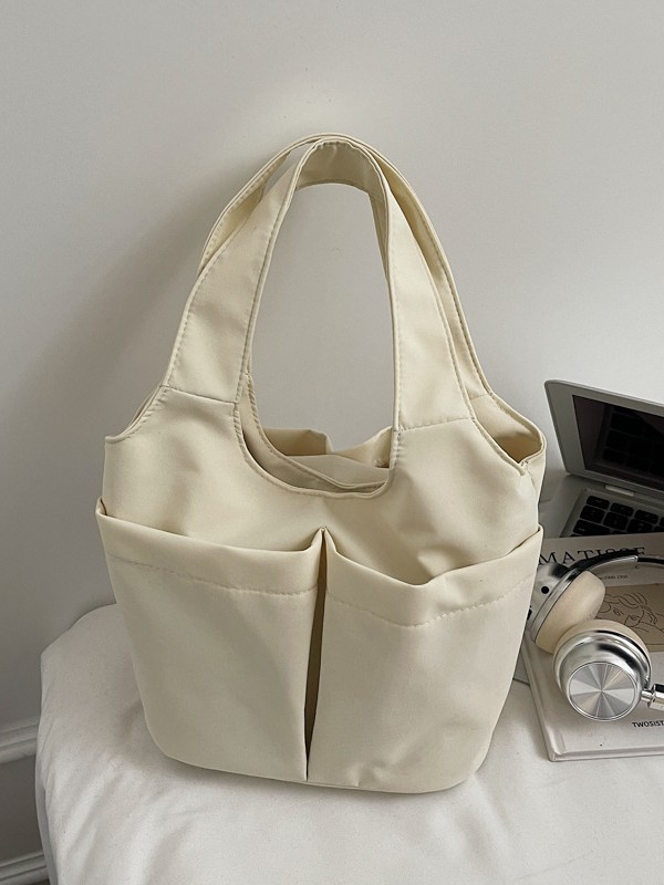 Niche Nylon Fabric Shoulder Bag, Large Capacity Handbag for Women, Korean Style Multi-Pocket Mommy Tote Bag