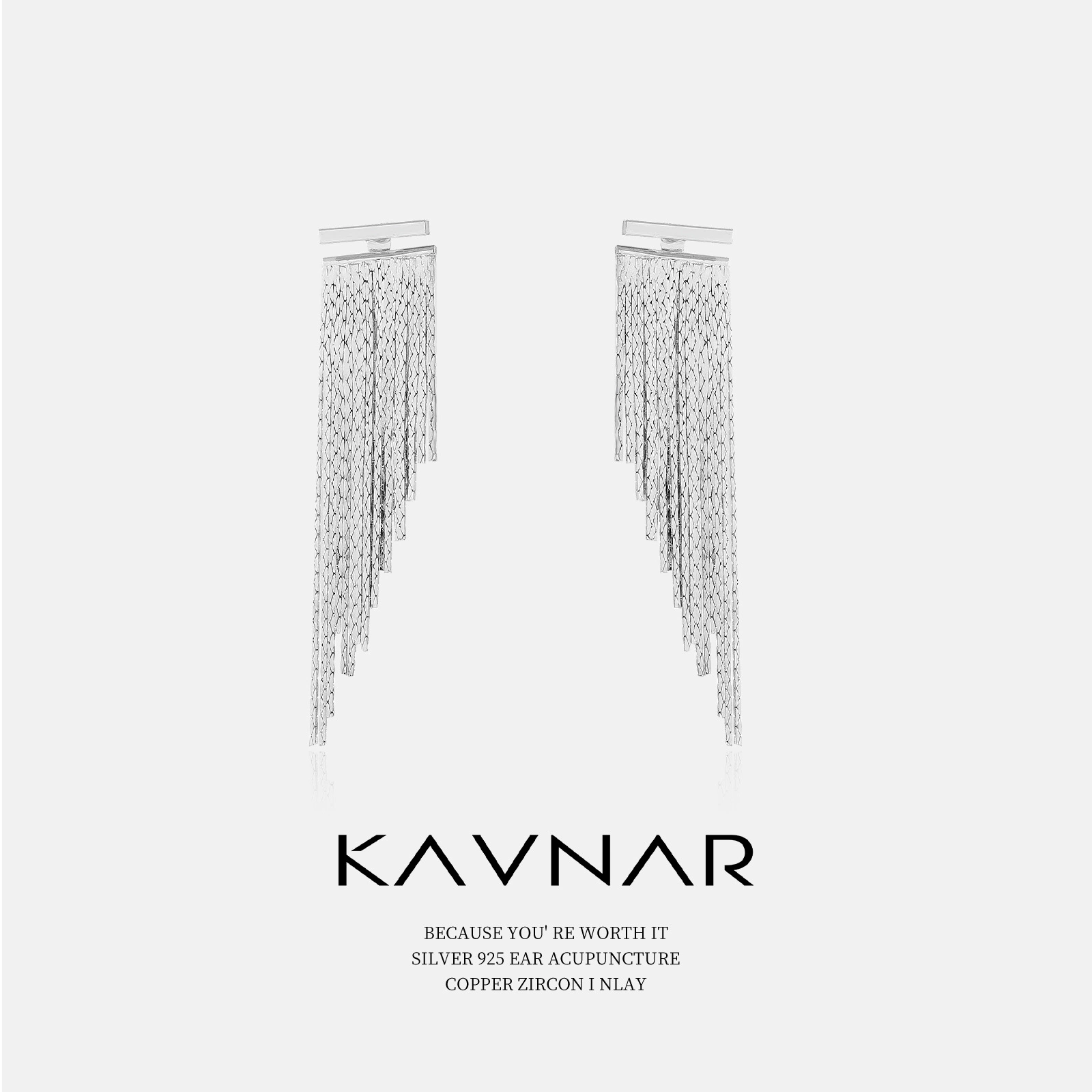 Earrings, bangs with tassels