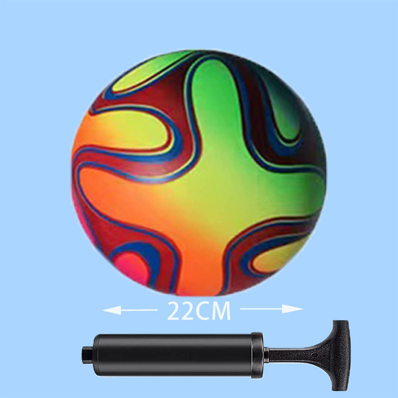 Rainbow inflatable volleyball beach toy PVC for kindergarten, 9 inch