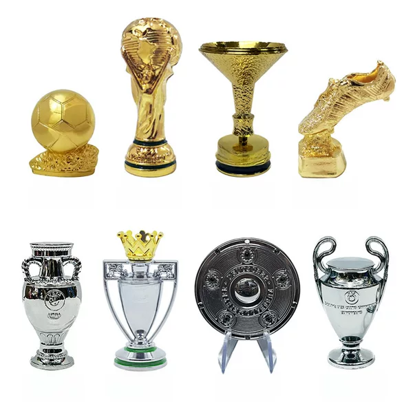 Mini Zinc Alloy Trophy Ornaments Keychain Champions League Premier League Serie A Bundesliga Gold Boots Gold Ball Gold Cup Souvenir
