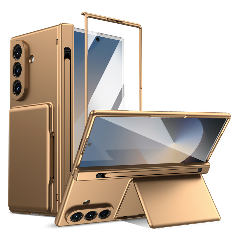 Suitable for Samsung Z Fold8U Mobile Phone Case 7/6/5 Card Holder Stand Pen Slot Hinge 4/3 Shell Film Full Protective Cover