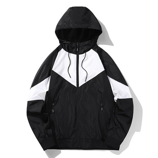 Standard cavalry sports jacket jacket men's windbreaker hooded spring and autumn running trend LOGO printing CN8771