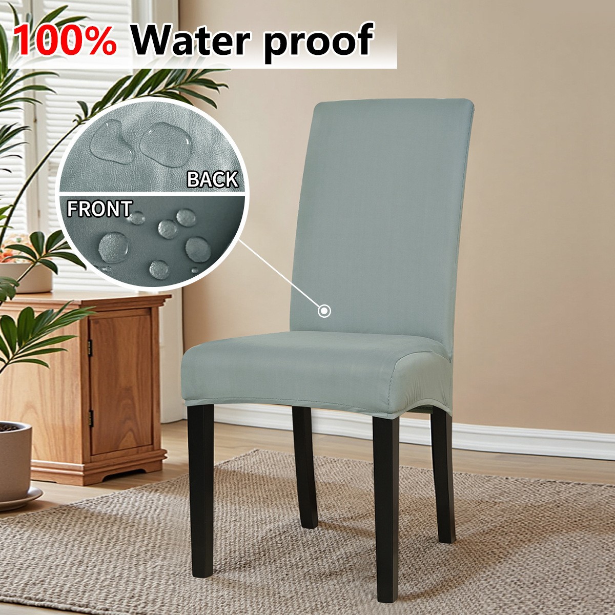 Funda de silla impermeable de seda de leche elástica transfronteriza, cubierta de funda de silla de hotel a prueba de polvo con todo incluido, emisión en stock de TEMU