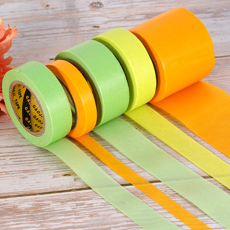 Cinta adhesiva washi amarilla de alta adherencia de 50 metros, papel de separación de colores de alta adherencia, cinta adhesiva de cristal para diario a temperatura normal
