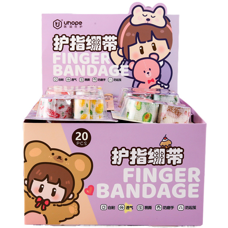 Bandaje de protección de dedos con tarjeta de succión de cuatro agujeros colgantes para escritura anti-desgaste, vendaje de protección de manos autoadhesivo para escritura y protección de dedos.