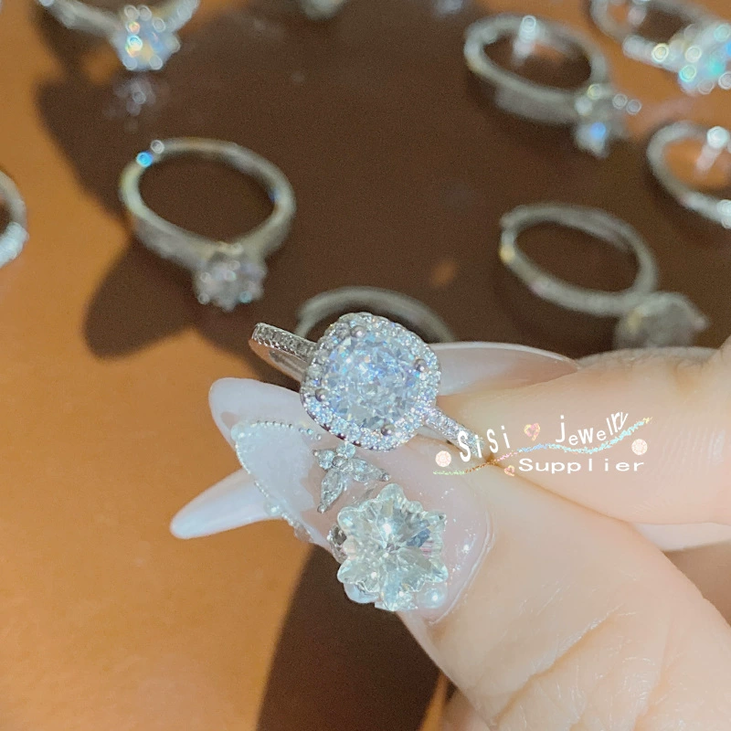 SISI Chan Ruo Xinghe 1.0CT Жемчужина Девушка Свадебное агентство серия Золочение Яркий Огонь Лотерея 3A Живая Ротальная Окружность