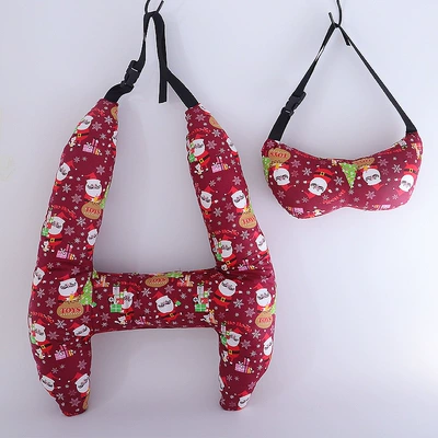 Headrest — Pillow, Dual-Purpose Cotton, Breathable - red-christmas-head-support-high-70-width-55cm