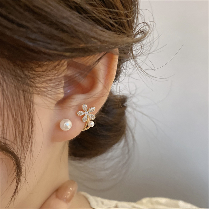 Earrings Classification Korean Style Star Metal Pearl Stud Earrings