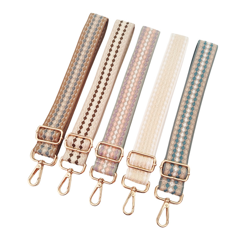 Polyester Cotton Rhombus Bag Strap display picture 7