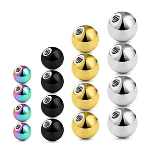 16G 14g stainless steel ball eyebrow ring nose nail tongue nail navel ring replacement ball piercing jewelry DIY replacement beads