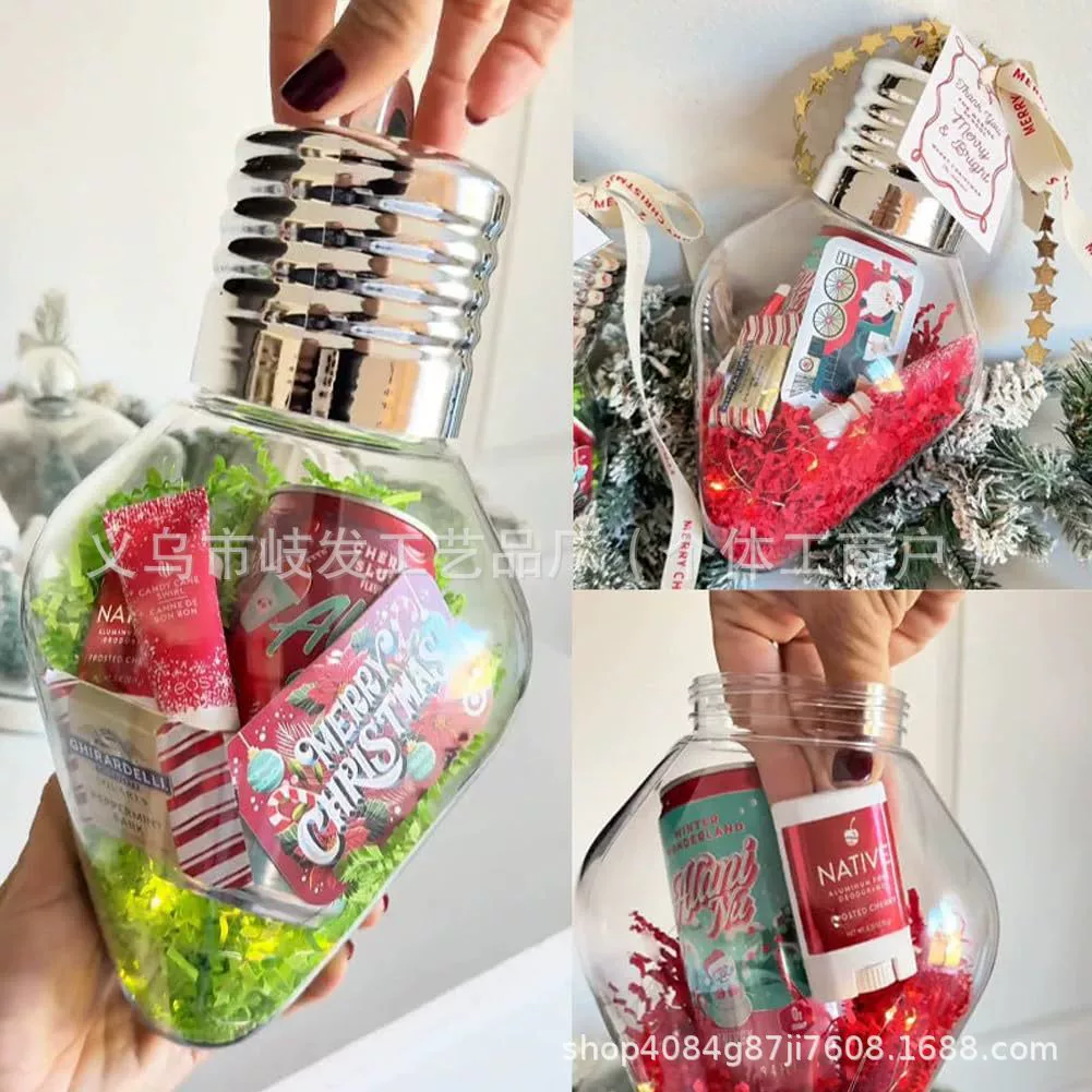 [亚马逊跨境 Christmas Bulb Gift Jar рождественская лампочка подарочная банка украшение подвеска]