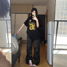 小上衣明星同款绝美辣妹纯棉短袖T恤暗黑系印花上衣服女女装手绘