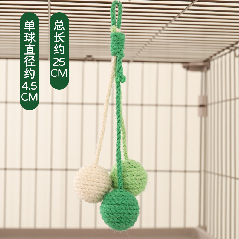 Juguete colgante gato auto-Hola alivio sofocante sisal bola gatito divertido gato palo mordedura resistente gato bola suministros