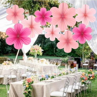 Spring store decoration kindergarten air pendant jewelry store store store wedding atmosphere layout paper fan pendant