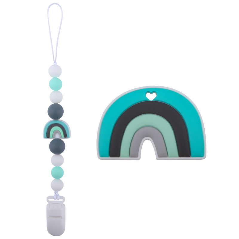 Bebé suministros chupete cadena creativa dibujos animados silicona teether palo traje de juguete