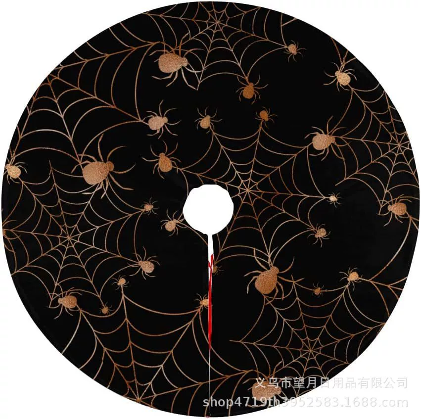 Кроссбордная сеkс Halloween елочная юбка новая фланелевая линя рождественские украшения тыква призрак летучая мышь черная кошка ведьма