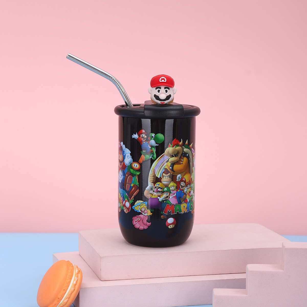 Taza de aislamiento de acero inoxidable diseñada para el sudeste asiático, taza de paja de diseño DIY, taza de agua de alto valor facial.