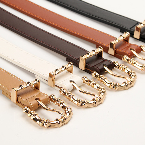  new fashionable and versatile women's belt with jeans, suit pants, casual and simple alloy pin buckle belt