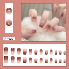 Autumn/Winter New Arrival Milk Coffee Gradient Wearable Nails Elegant and Gentle False Nail Stickers Pure Desire Fashion Nail Art Nail Sheet