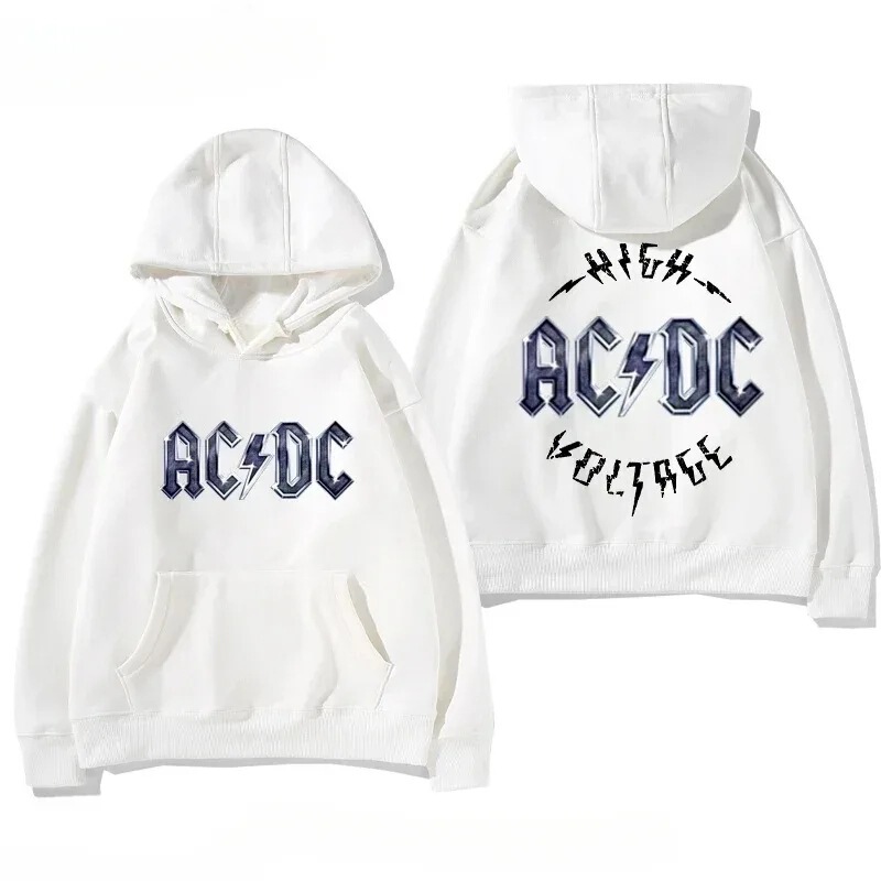 Autumn and Winter Men's Sweatshirts European and American Hard Rock Metal Band Acdc Sweatshirts Adult Retro Long-Sleeved Pullovers