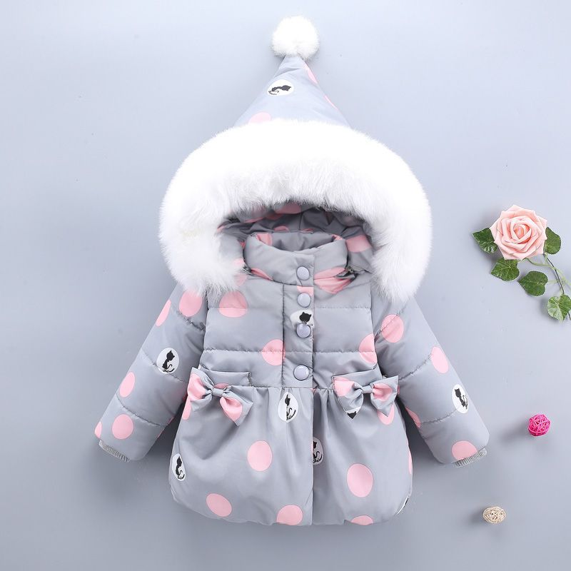 婴儿衣服秋冬10个月洋气加绒女童棉袄中小童一岁半女宝宝冬装外套