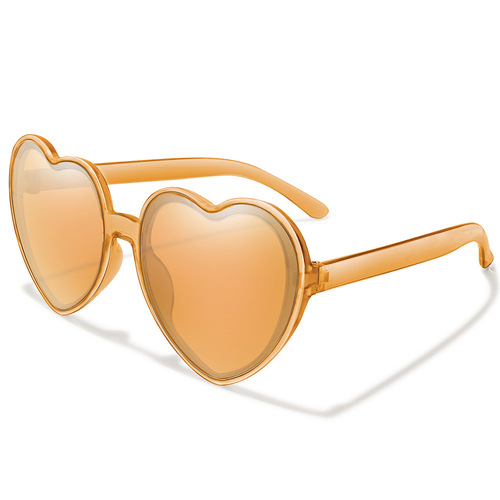 新款炫彩镀膜爱心太阳镜跨境时尚多彩潮流派对装饰太阳眼镜