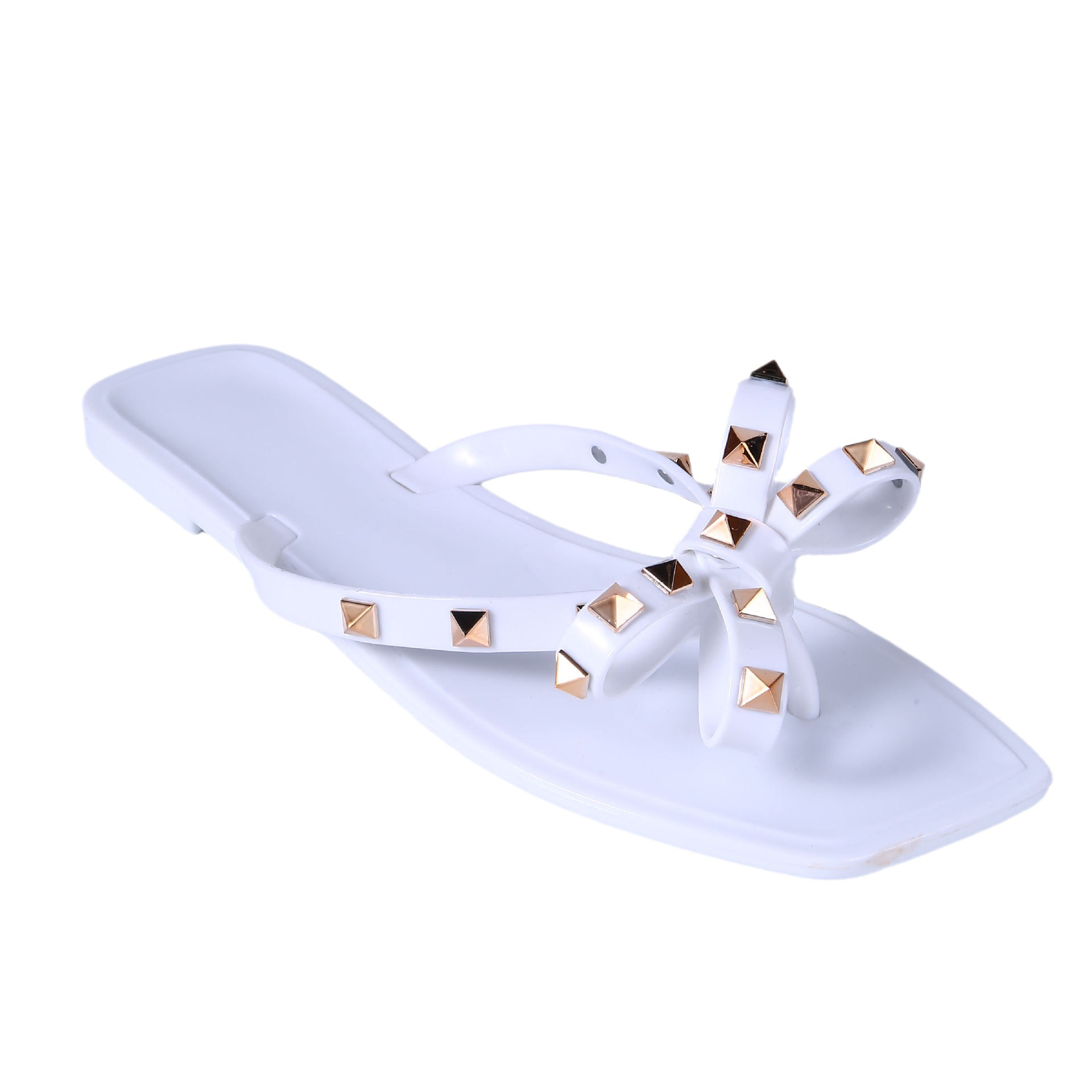 Fashionable crystal sandals, women's beach shoes, fashionable anti slip rivet flip flops, jelly shoes_voghion.com