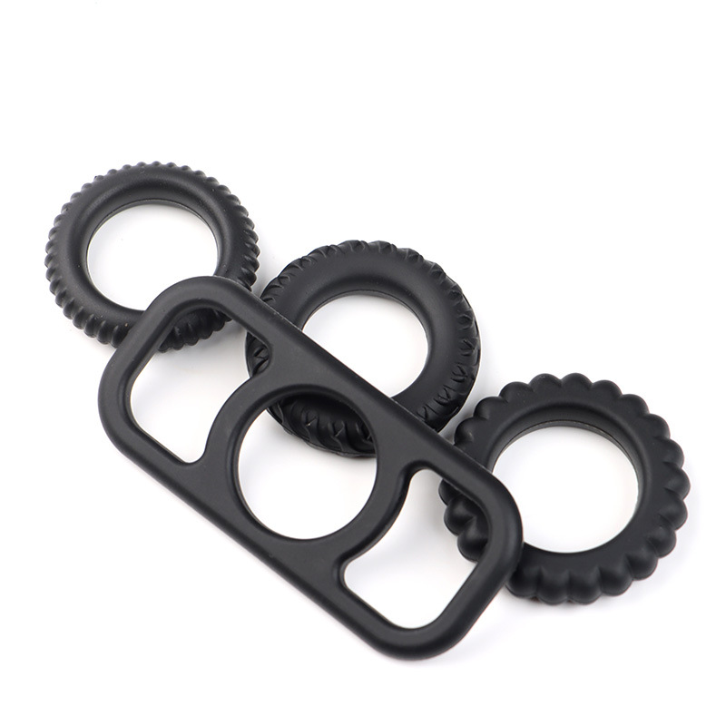 Magic Lock Silicone Penis Ring Set with Desensitizing Granules for Delayed Ejaculation — detail image 5