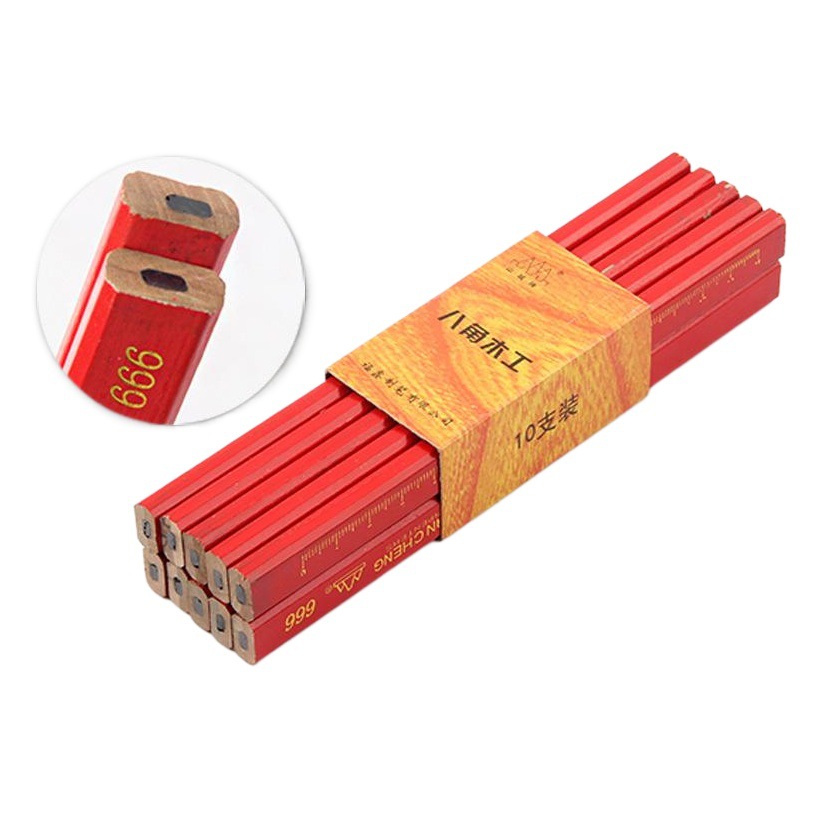 Ciudad de montaña octogonal negro núcleo carpintería pluma Rojo Azul cabeza plana varilla cuadrada gruesa núcleo ingeniería marcado pluma carpintería rotulador