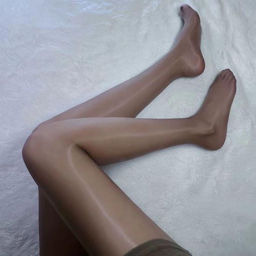Ultra-Thin Aurora Sheer Oil Socks for Women 3D Nudist Oil-Glossy Leggings Black Stocking Flesh Color Sexy Summer Silky Men's Style