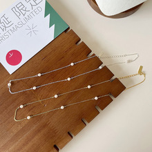 咔诗特韩国韩版S925银高级感圆珠米粒气质锁骨时尚个性项链项饰女