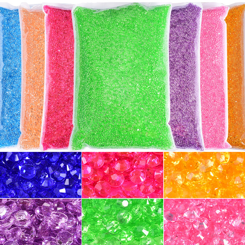 Resin Flats Bottom Diamond Colorful Transparent Rhinestone Mobile Phone Case DIY Accessories Material Package Resin Patch Nail Art Diamond Jewelry